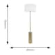 image 2 of ValueLights Lexy White Fabric Drum Shade with Antique Brass Dimmable Floor Lamp with LED Bulb