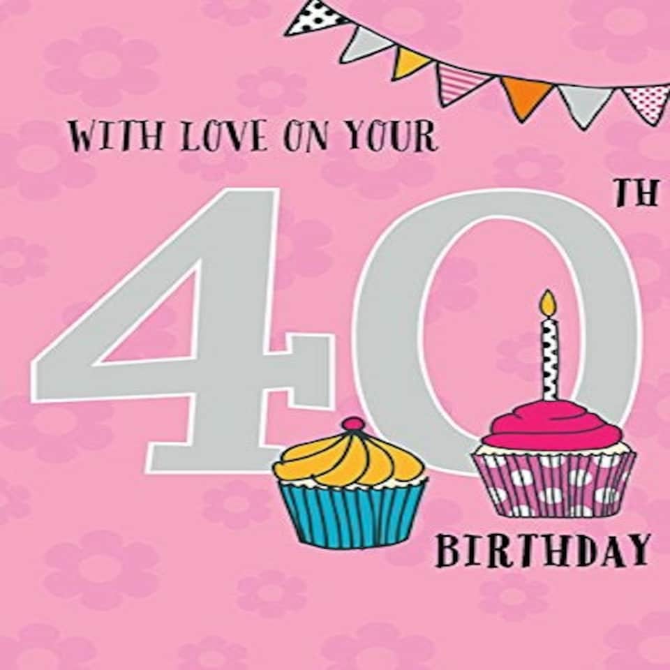 image 1 of Cupcakes Age 40 Celebrations Happy Birthday Card