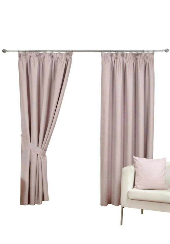 image 1 of Eclipse Pencil Pleat Blackout Curtains - Pink - 117cm x 229cm