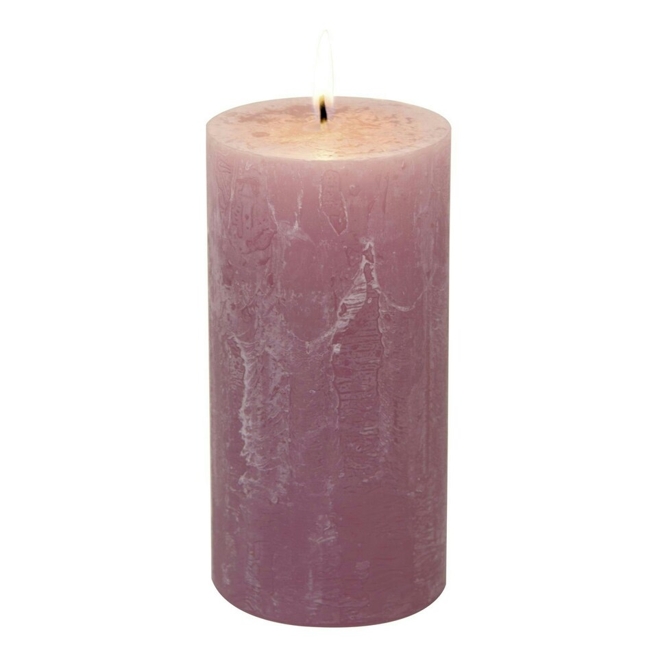 IHR Pillar Candle Medium Solid Colour Unscented 14cm Old Rose