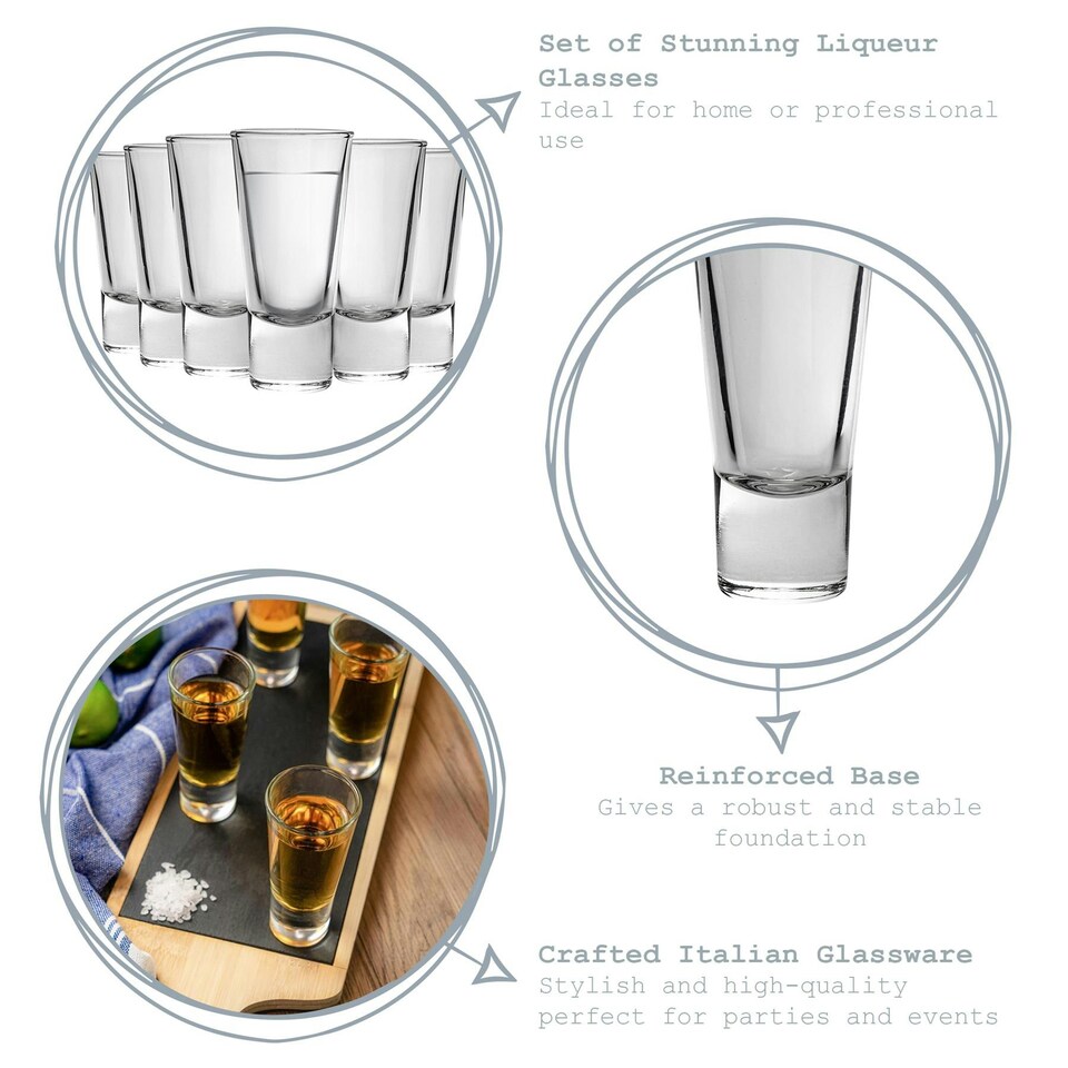 image 1 of Bormioli Rocco Ypsilon Shot Glasses - 70ml - Pack of 6 Clear
