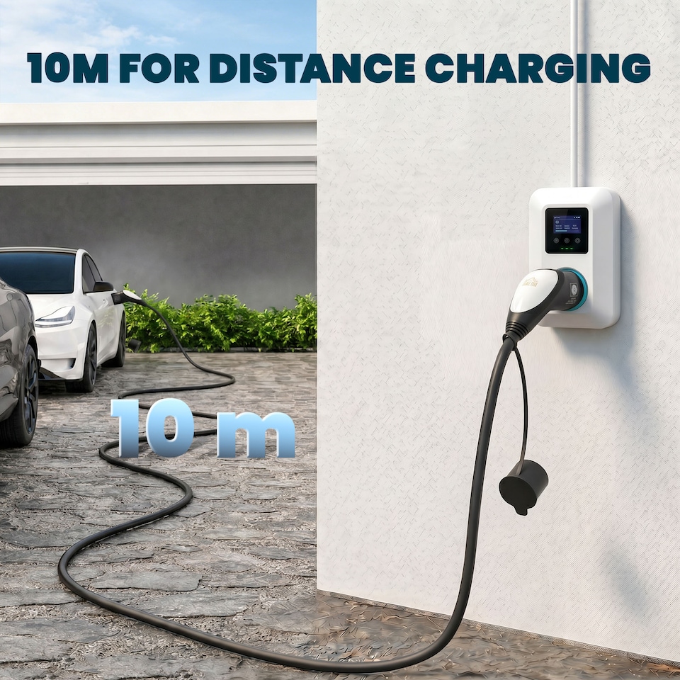 image 1 of HOMCOM Type 2 EV Charging Cable, 7kW, 32A, Mode 3, 1-Phase, 10m