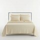 image 1 of Luxury Satin Stripe T250 Cotton Rich Soft Flat Sheet Bed Linen | Cream | King