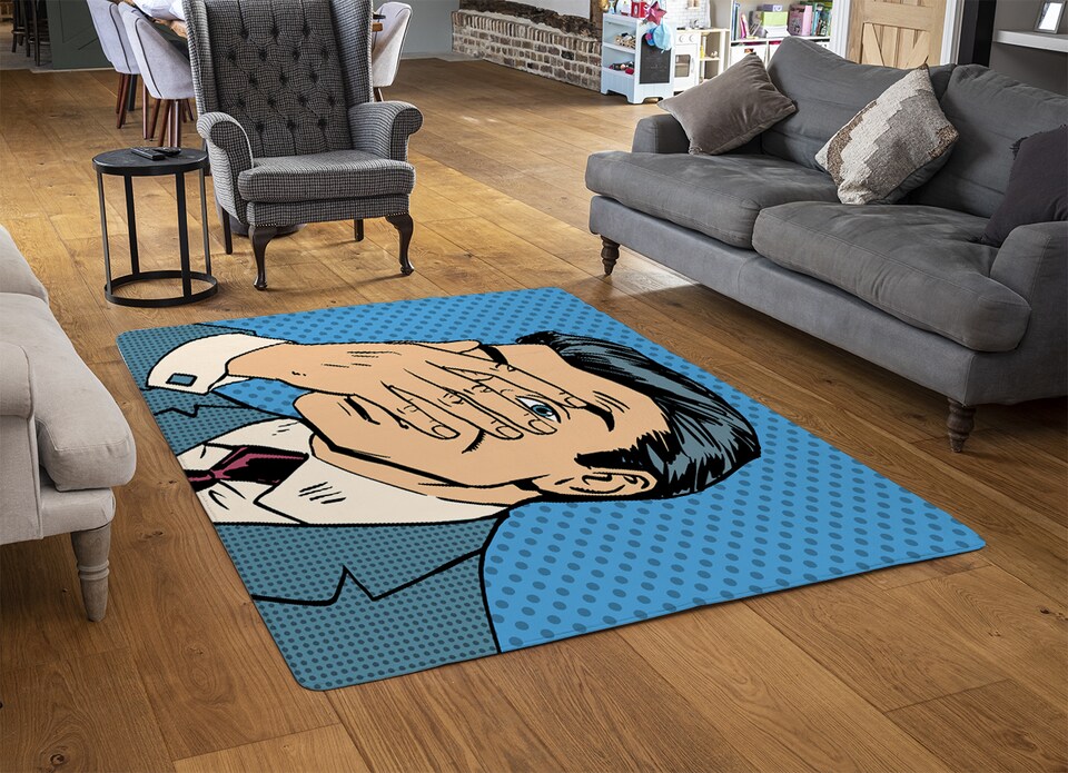 image 1 of Retro Style Halftone Designer Rug | Multi