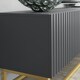 image 4 of Modular TV Unit 200cm Grey Matt with Fluted Fronts and Gold Base Grey