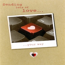 Sending Lots Of Love Your Way Open Blank Heart Card