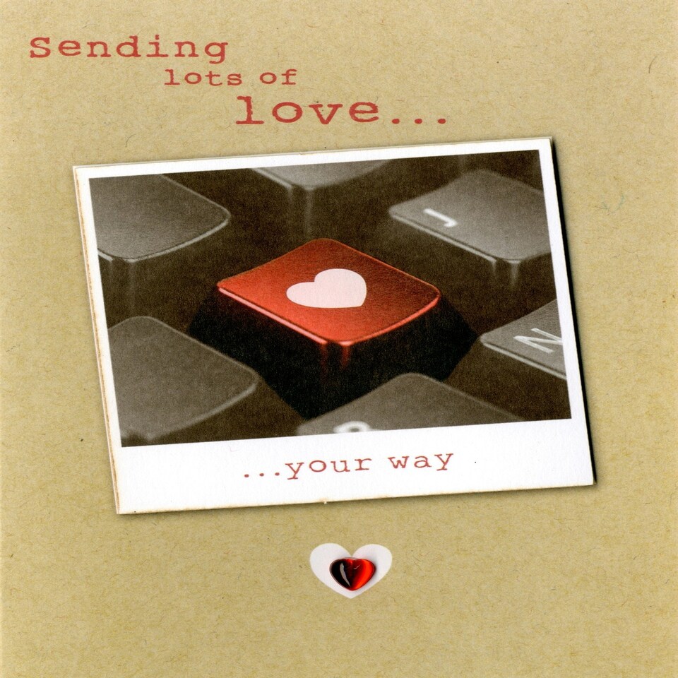 Sending Lots Of Love Your Way Open Blank Heart Card
