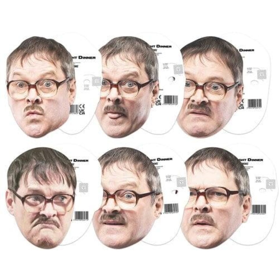image 1 of Jim Bell Emotions Mark Heap Friday Night Dinner Party Cardboard Face Masks - Pack of 6 Multi