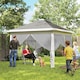 image 2 of Outsunny Pop Up Gazebo Height Adjustable Canopy Tent w/ Carrying Bag, Dark Grey | Grey | Dark Grey