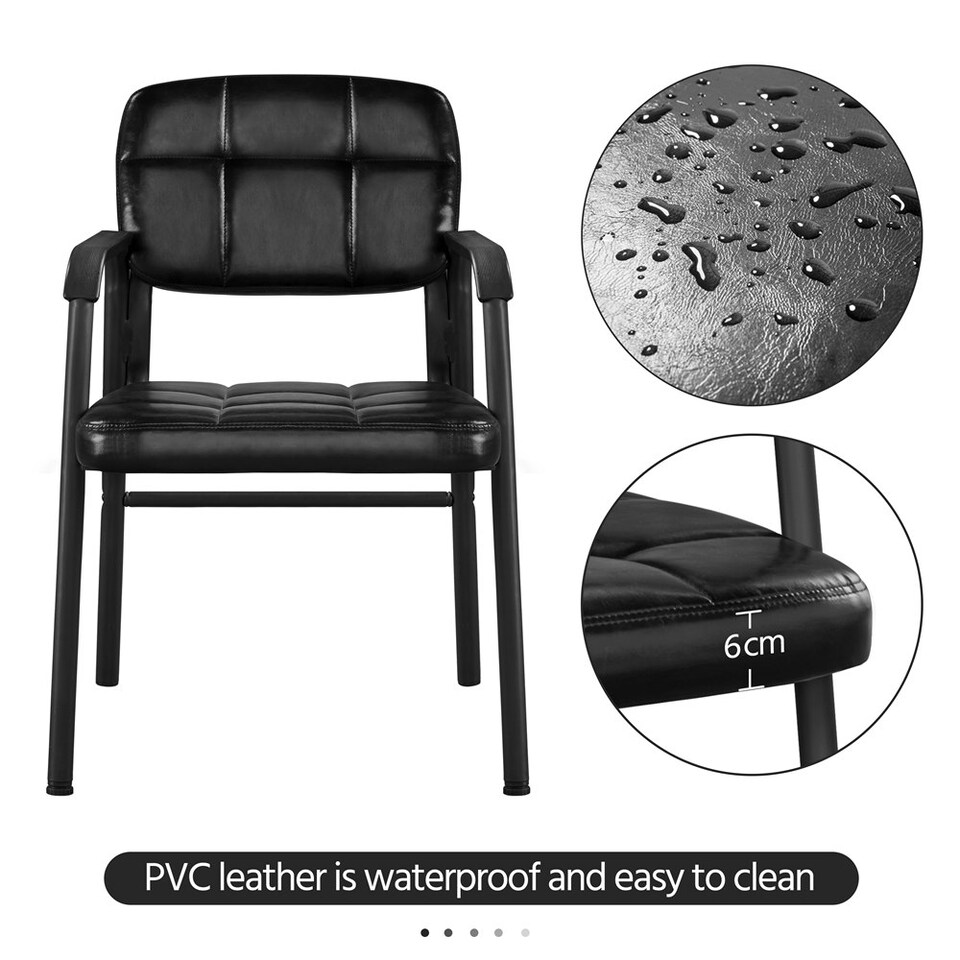 image 1 of Yaheetech 2pcs Office Reception Upholstered Chairs for Home & Office Black | Black