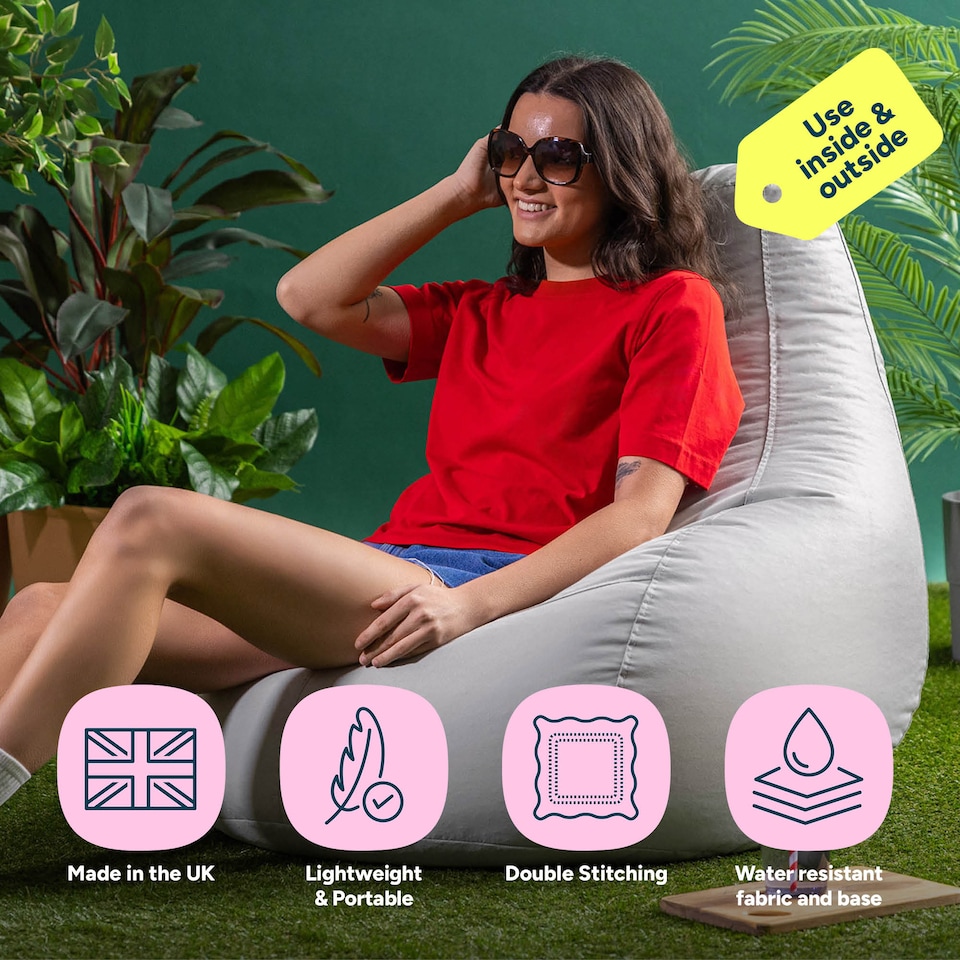 image 1 of Icon Dalton High Back Adult Gaming Indoor Outdoor Bean Bag Chair, Grey