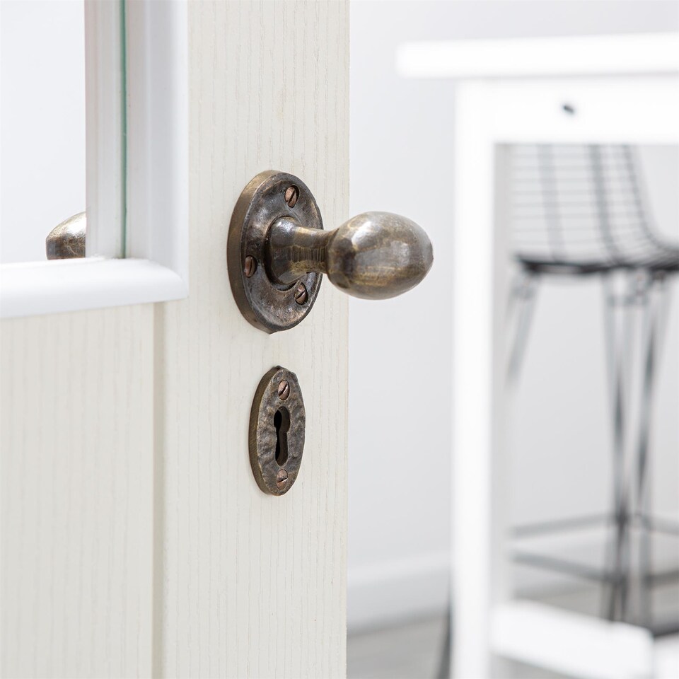 image 1 of Hammer & Tongs Oval Rim & Mortice Door Knob - W60mm - Raw | Grey | Raw