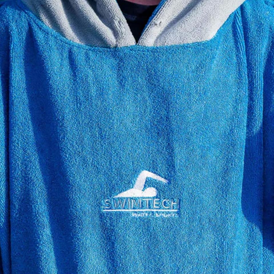 image 1 of SwimTech Childrens/Kids Microfibre Poncho - Blue/Grey - One Size Blue | One size