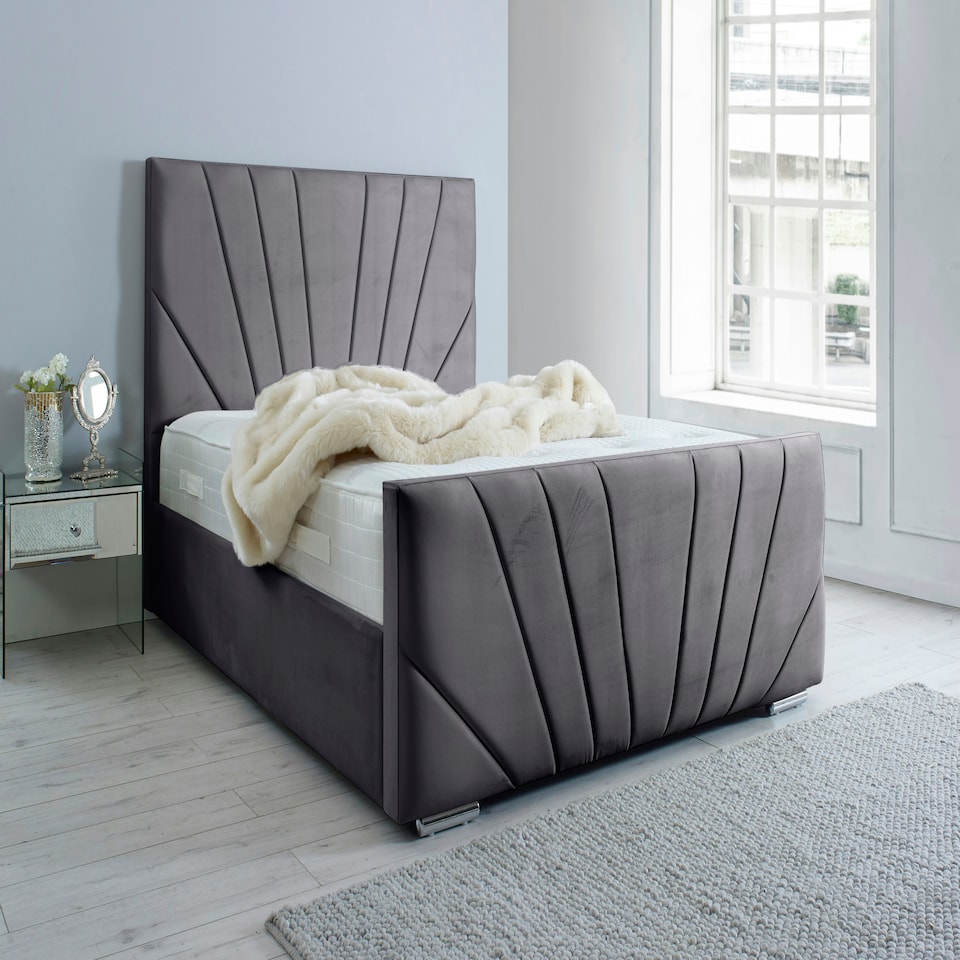 Marco Plush King Bed Frame - Steel