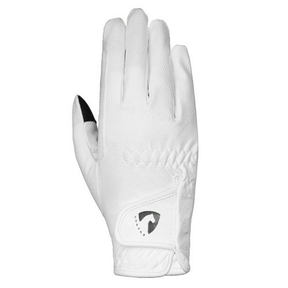 image 1 of Hy Womens/Ladies Sparkle Riding Gloves - White - S | White | S