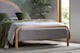image 4 of 5ft King Size Round Shape Grey Velour Fabric Upholstered Oak Wood Bed Frame Bedstead | Grey | King