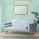 image 2 of STYLISH CRUSH VELVET FABRIC CLIC CLAC SOFA BED IN SILVER