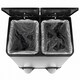 image 5 of Dihl 60L Black Pedal Bin with dual 30L Removable Buckets and Soft-Close Lids Silver