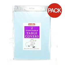 Caroline Square Paper Table Covers (Pack of 2) - Light Blue - 90cm