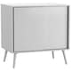 image 1 of URBNLIVING 2 Sliding Door Cabinet With Wooden Legs Storage Unit | Multi | White Carcass & White Legs | H80 x W80 x D51.5 cm | 1