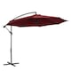 image 1 of Outsunny 3(m) Garden Banana Parasol Cantilever Umbrella w/Crank& Base, Wine Red