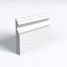 Pack of 5 (Total 5 Units) - Moisture Resistant MDF Primed Royal A Skirting Board - 18mm (T) x 144mm (H) x 4200mm (L)