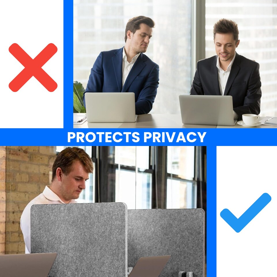image 1 of Desk Divider Acoustic Panel & Privacy Screen Desk Organizer (50cm x 80cm)