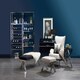image 2 of Luxe White Fabric Chair For Living Room,Wing-Back Accent Chair,Velvet Armchair With Quilted Beige Backrest White