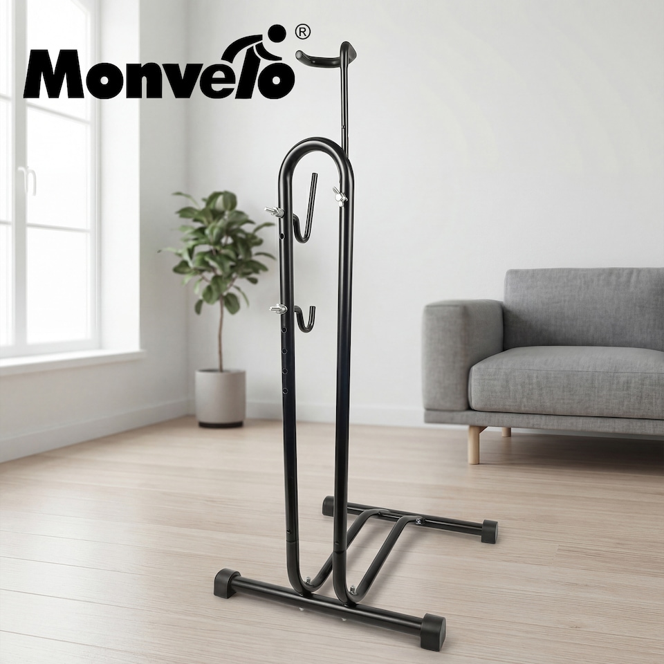 image 1 of MONVELO Bike Rack Floor Stand Bicycle Parking Freestanding Storage Outdoor Black