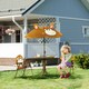 image 2 of Outsunny Kids Foldable Four-Piece Garden Set w Table, Chairs, Umbrella - Brown