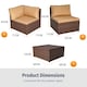 image 4 of 7 Piece Rattan Garden Furniture Set, 6 Seater Corner Sofa Set with Coffee Table