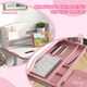 image 9 of ZONEKIZ Kids Desk and Chair Set, Height Adjustable Study Table for 6-12 Years Pink