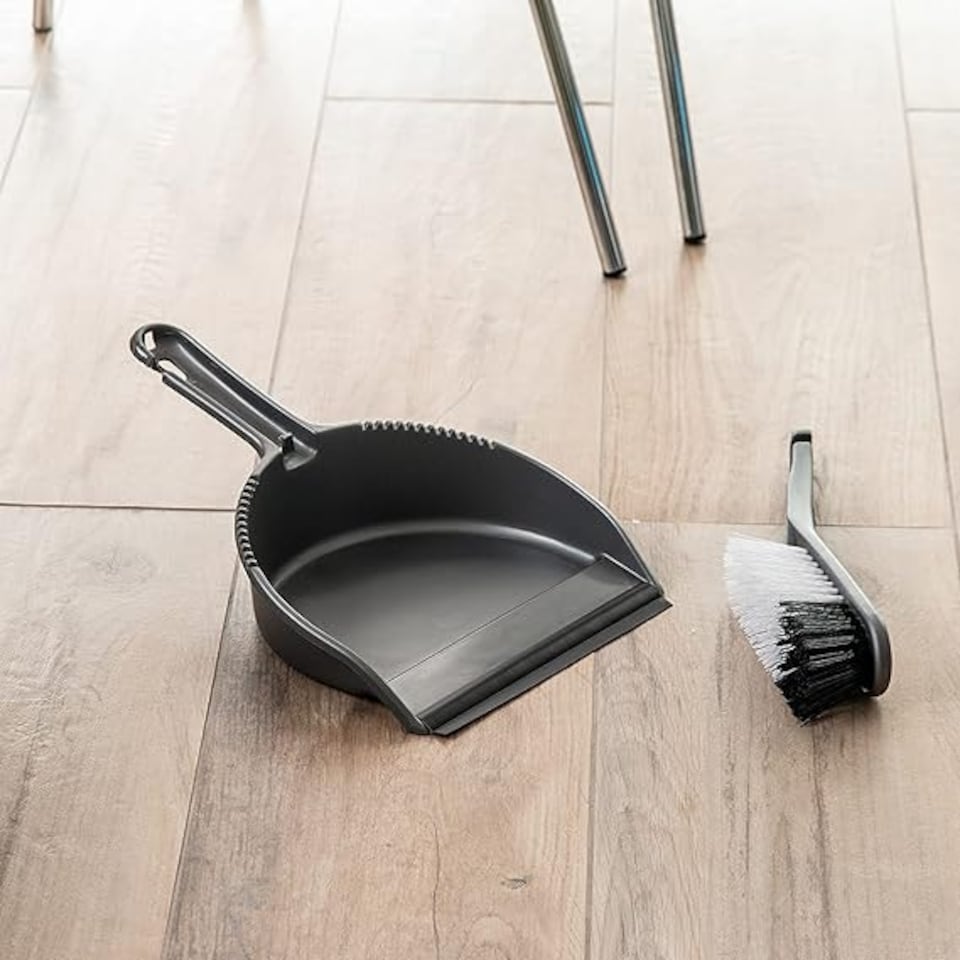 image 1 of Addis Dustpan and Stiff Brush Set, Black N/A