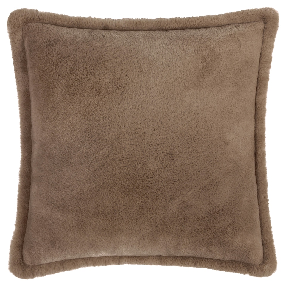 image 1 of Furn Kallu Faux Fur Polyester Filled Cushion Brown | 50 cm x 50 cm