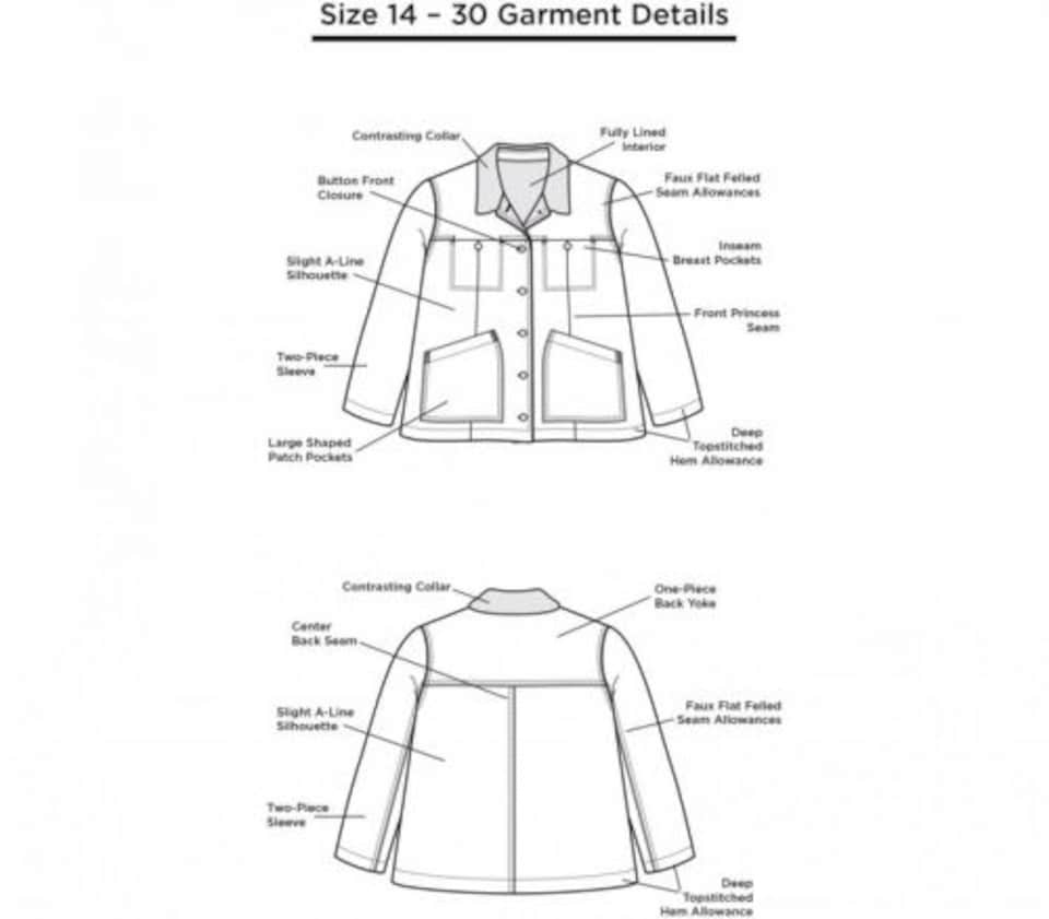 image 1 of Grainline Studio Thayer Jacket Paper Sewing Pattern – Women’s Jacket, UK Sizes 0–18, Intermediate