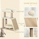 image 5 of PawHut Cat Tree Kitten Tower with Scratching Post Bed Perch Toy, Light Brown