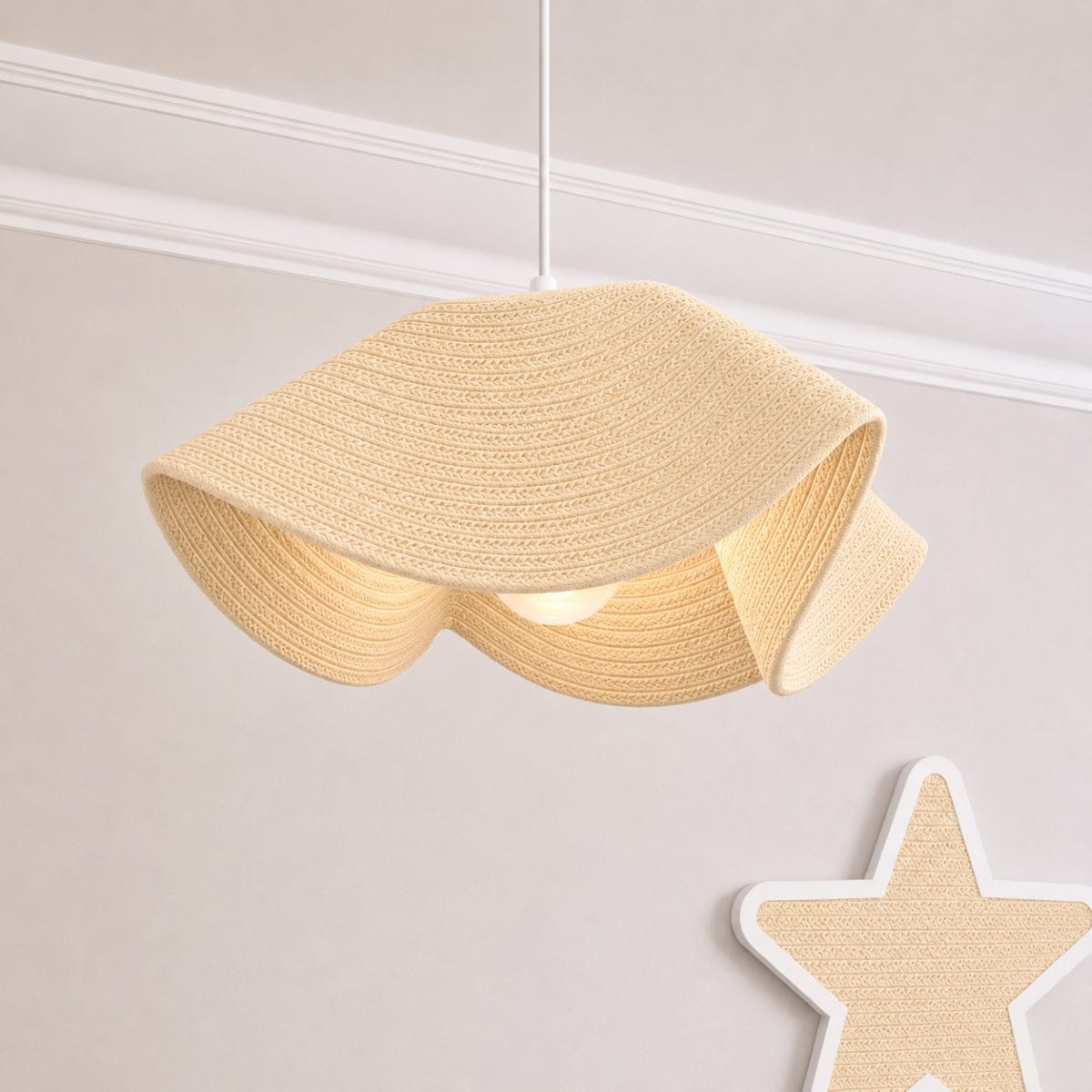 CGC Lighting Flora 78cm Cream Large Floppy Fabric Lampshade