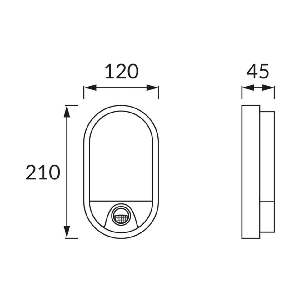 image 1 of CGC LEAH White Opal Oval Outdoor Wall Light With PIR Motion Sensor White