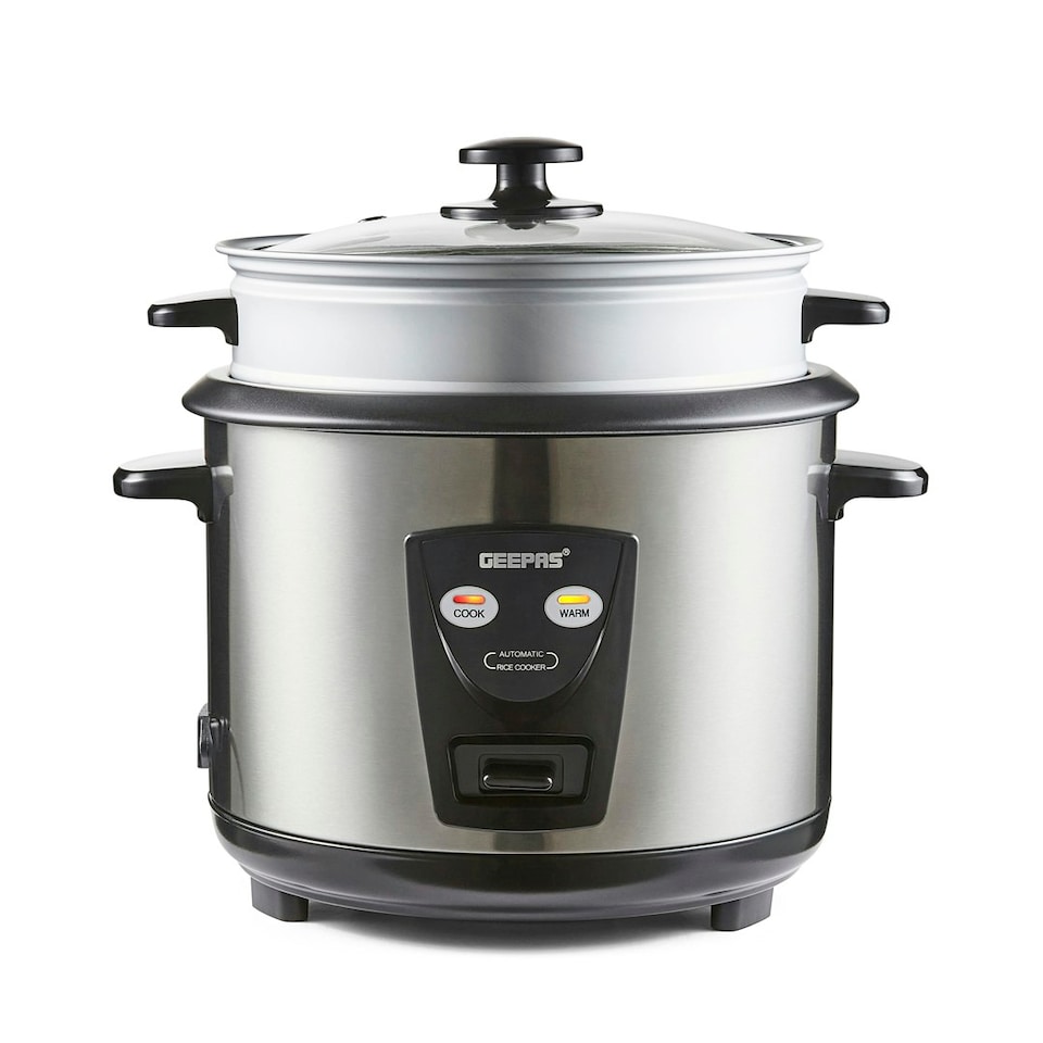 image 1 of GEEPAS 1.8L Rice Cooker with Steamer, 700W
