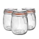 image 1 of Argon Tableware Glass Storage Jars - 750ml - Orange Seal - Pack of 6