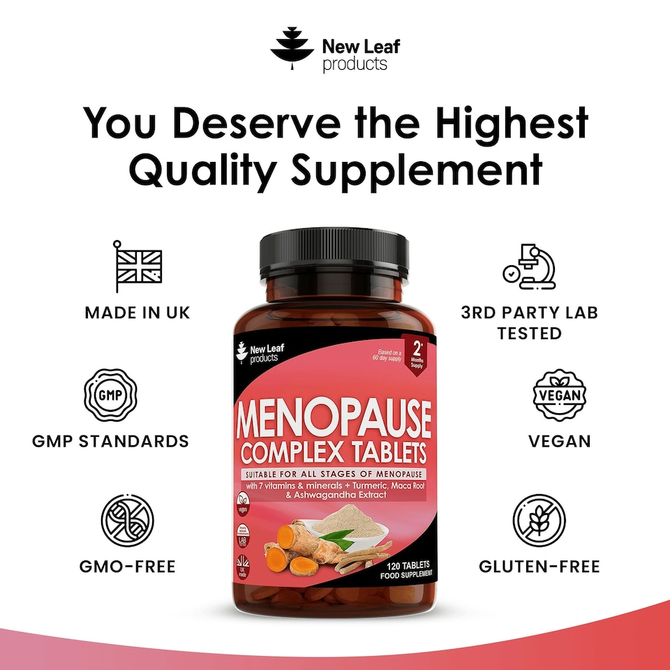 image 1 of Menopause Supplements + Turmeric & Ashwagandha Tablets