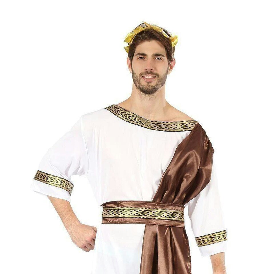 image 1 of Bristol Novelty Mens Greek God Costume - White/Brown/Gold - XL XL