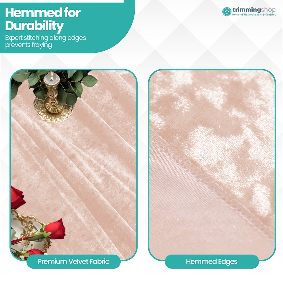 image 1 of Crushed Velvet Table Runner, Glitz Table Runners - 33 x 274cm