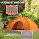 image 3 of Outsunny Camping Tent for 2 Person Dome Tent w/ Storage Pocket | Orange