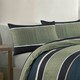 image 2 of Nate Block Stripe Duvet Cover Set - Single - Green