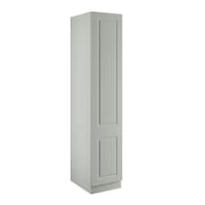 Classic Square Panel Light Grey Single Wardrobe with Single Rail Grey