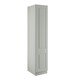 image 1 of Classic Square Panel Light Grey Single Wardrobe with Single Rail Grey