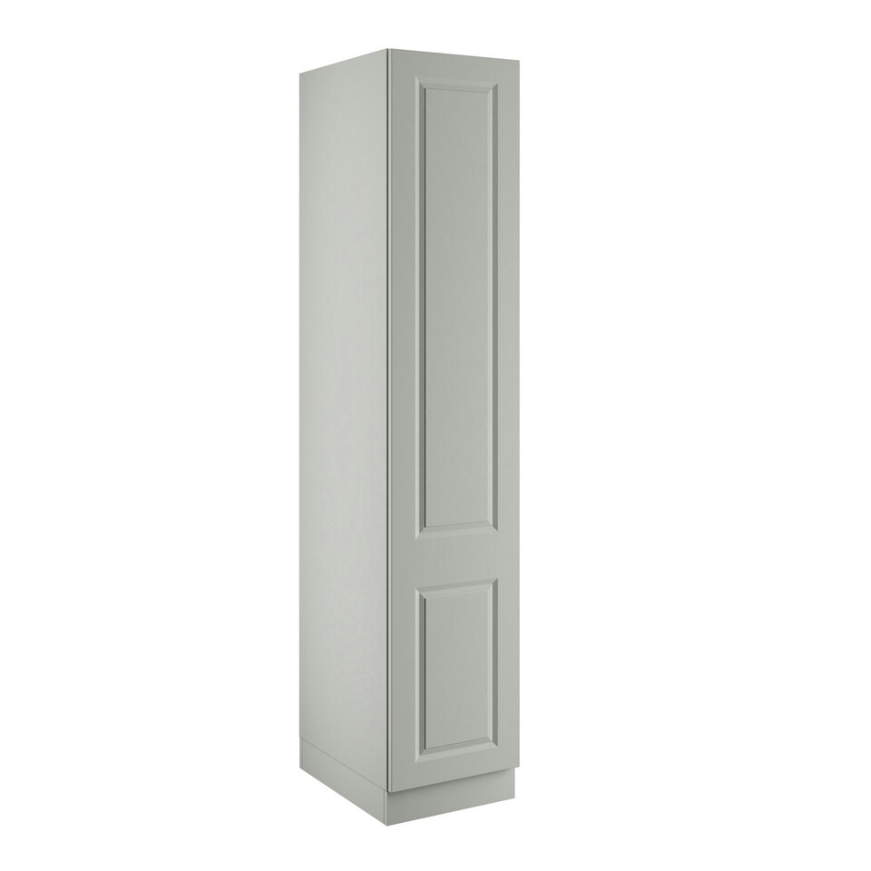 image 1 of Classic Square Panel Light Grey Single Wardrobe with Single Rail Grey