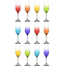 LAV Fame Glass Champagne Flutes - 215ml - Full Colour - Pack of 12