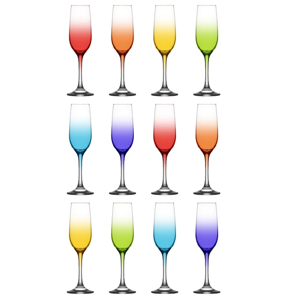 image 1 of LAV Fame Glass Champagne Flutes - 215ml - Full Colour - Pack of 12